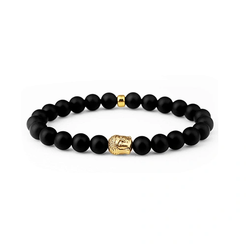 Wholesale custom men jewellery stretch bead bracelet stone