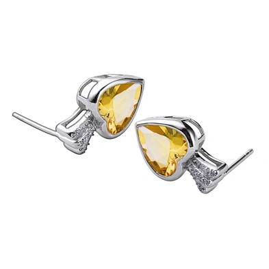 Jewelry Manufacturer Gemstone 925 American Silver Pave Diamond Heart Earring