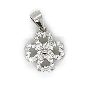Custom Clover Gold Stainless Steel Necklace, Real Silver Four Leaf Clover Pendant Necklace Images