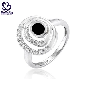 Black ceramic hiphop vintage jewelry silver meditation ring