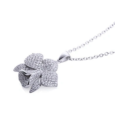 Mold free 200 cz silver enamel flower charm