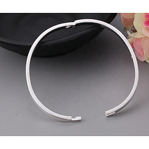Refined thin style blank engravable silver bracelet man