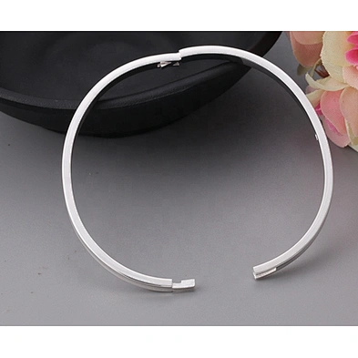 Refined thin style blank engravable silver bracelet man
