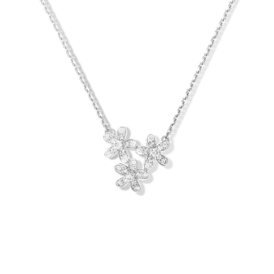 Hollow flower charm latest gold necklace chain model