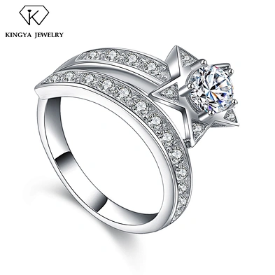 Adjustable Gemstone Engagement Wedding 925 Sterling Silver Platinum Ring Price