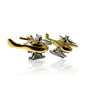 Helicopter Shape Brass Custom Made Logo Brand Cufflinks
