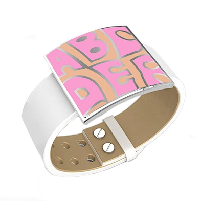 Stainless steel custom logo hand brown leather bracelet for men
