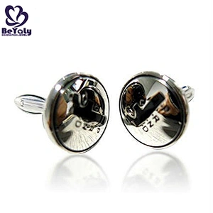 Round shape big V alphabet cufflinks and tie pins