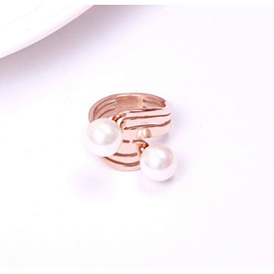 Fashion hollow design gold baroque pearl ring designs