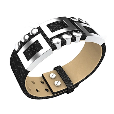 Modern cool half area button design leather strips for bracelets