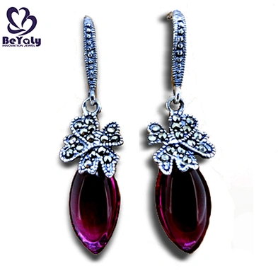 925 silver red druzy ladies earrings designs pictures