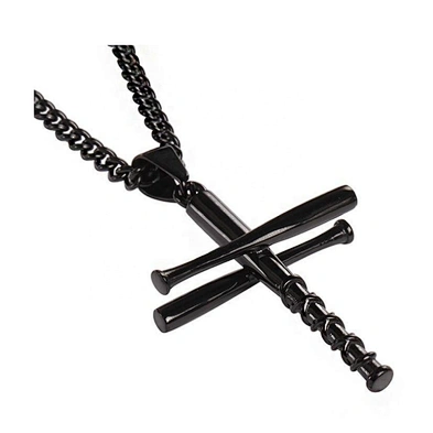 2019 men's charm pendant jewellery baseball bat cross necklace jewelry wholesale