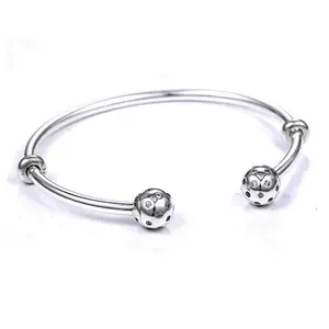 Fashion silver chain artificial diamond ball bracelet