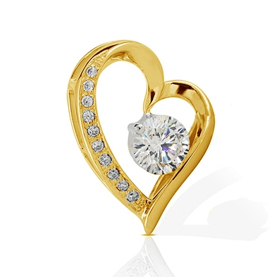 New model silver cubic zircon heart charms bulk