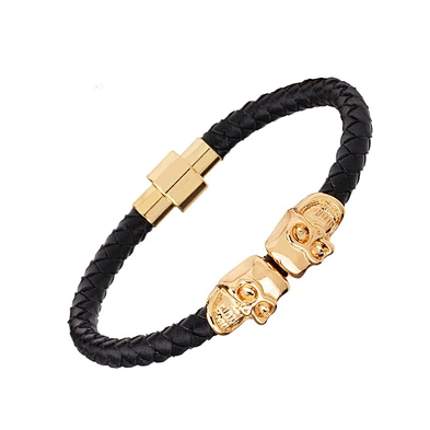 2019 leather skeleton mens hand skull bracelet silver bangle