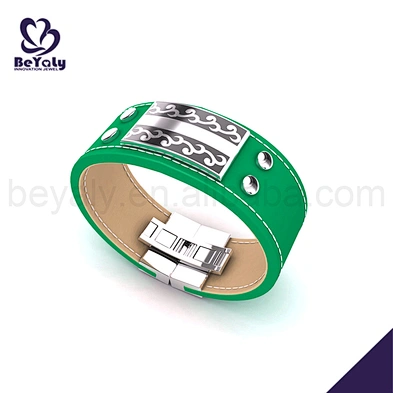 Cheap green enamel waves nautical charm bracelet