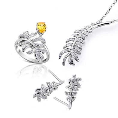 Yellow and clear cz sterling silver rings with zircon set