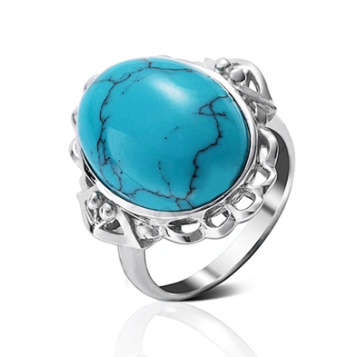 High quality silver blue stone finger ring designs for girls