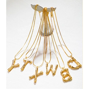 Fashion Alloy A-Z Letter Necklace Gold Initial Pendant Necklaces