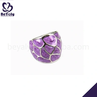 Romantic purple pink enamel mood ring