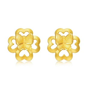 Innovate design beauty ladies 24 carat gold earrings