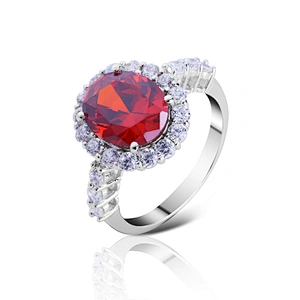Fancy women cz flower stock engagement silver sun rings