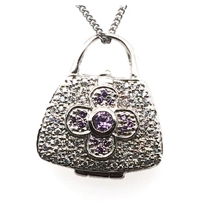 New Stylish Chic High End Pink Zircon Cross Custom Design Bag Shape Pendant