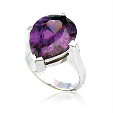 Wholesale chic violet crystal silver scottish wedding rings