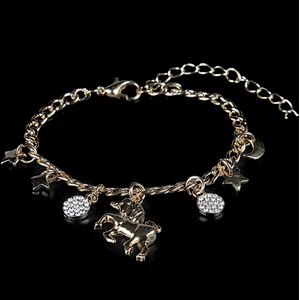 For Big Wrist Bohemia Charm Child Thread Image Bangles And Bracelet Horse Jewelry Hangtag