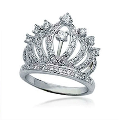 Queen Princess Tiara Crown Ring Gold Plating, Promise Rings Jewellery Rings For Female