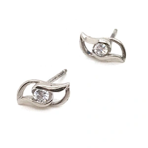 S925 Sterling Silver Hand Made Eye Earrings, Eye Stud Earrings Jewelry