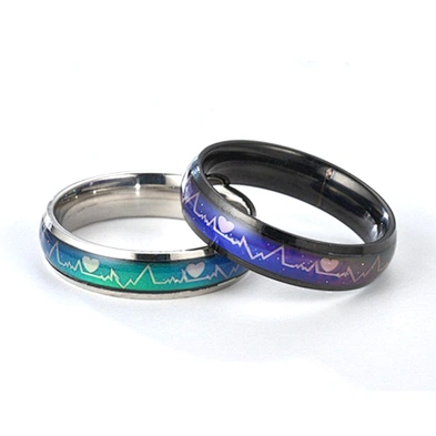 Custom laser carved black stainless steel time jewelry ring