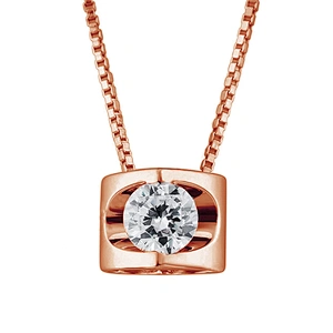 Minimal cube heart design pendant lab made diamond jewelry