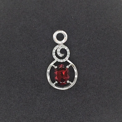 Red Stone Bubble Gum Bead Necklace, 925 Silver Red Stone Pendant, Swirled Charm Red Gem Bubble Pendant