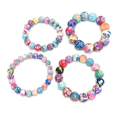 Cheap popular colorful polymer clay beads girls bracelet