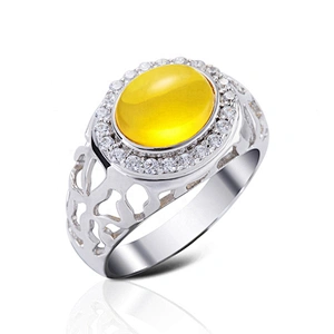 Manufacturer Jewelry Ring Natural Gemstones, Pave Diamond Gemstone Carving Rings Jewelry