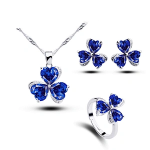Colored rhinestone crystal fashion jewelry set made in china wholesale
