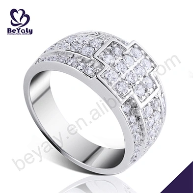New model cz cross silver cheap bishop rings