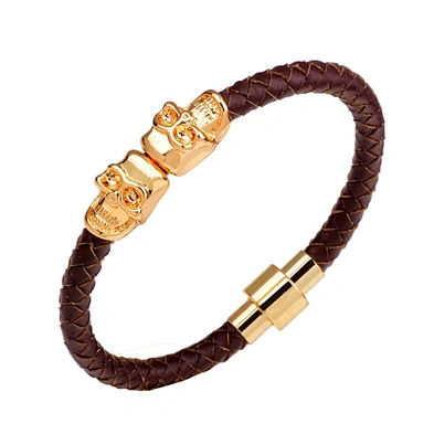 2019 leather skeleton mens hand skull bracelet silver bangle