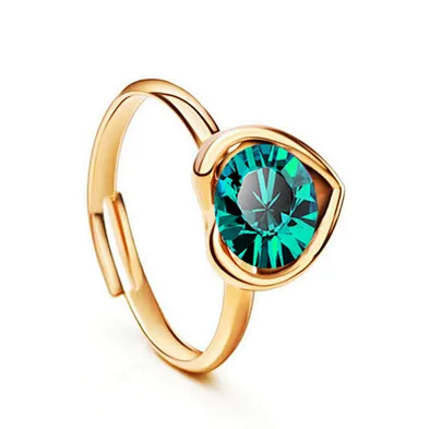 Diamond finger heart shaped gold ring design for girl