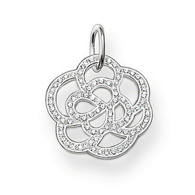 Rose gold plated flower design silver jewelry necklace