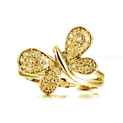 Cheap fashion silver clear crystal butterfly ring