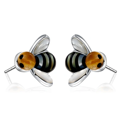 High Quality Tortoise Shell Earring, Fashion Little Bee Stud Earring