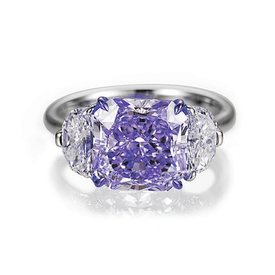Graceful fancy gemstone silver bijoux glass engagement ring
