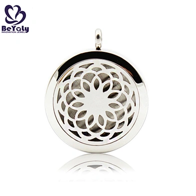 925 silver hollow flower essential oil diffuser necklace pendant