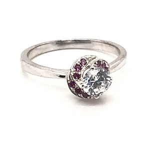 Flower costume jewelry 925 sterling silver genuine natural ruby ring