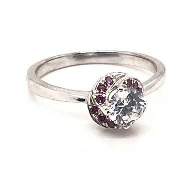 Flower costume jewelry 925 sterling silver genuine natural ruby ring