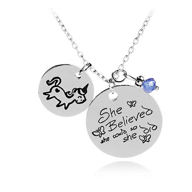 Unique christmas coin necklace german 925 silver jewelry