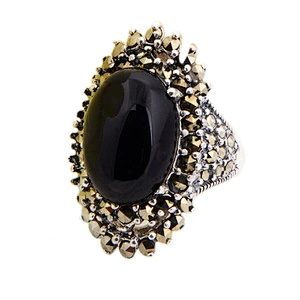 Special style specialized silver black onyx stones for rings