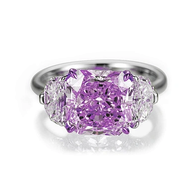 Graceful fancy gemstone silver bijoux glass engagement ring